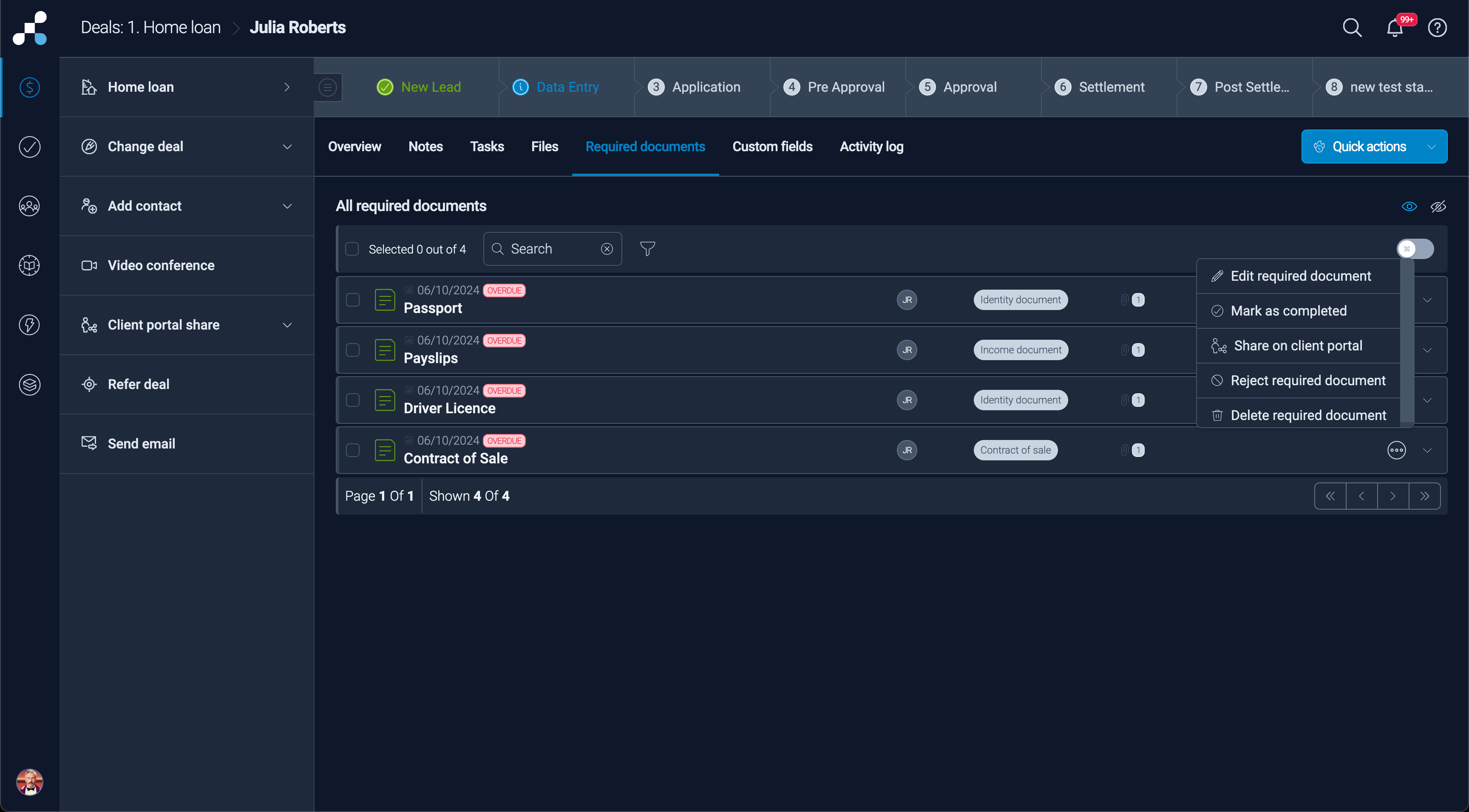 Collect customer data and documents